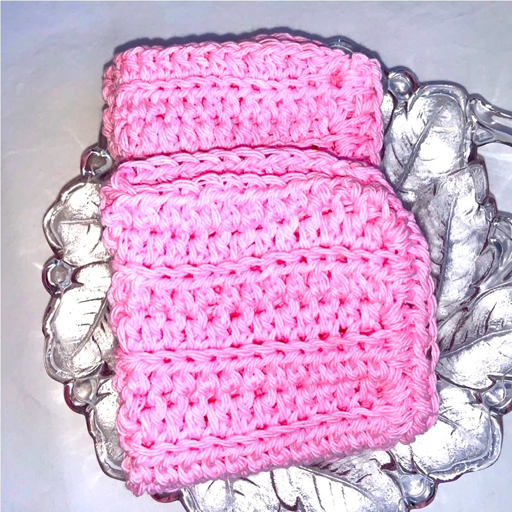 HAND CRAFTED Colorful  Crocheted All Purpose 100% Cotton Dish or Wash Cloths - Picture 5 of 6
